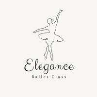 Ballet school  logo minimal line art 