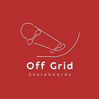 Skateboard shop  logo, minimal line art design