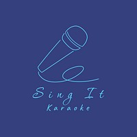 Karaoke shop  logo minimal line art 