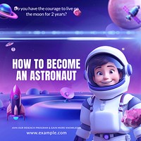 Become an astronaut  Instagram post template