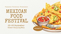 Mexican food festival Facebook cover template