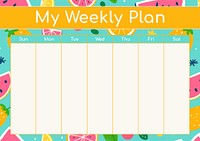 Weekly plan schedule template