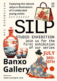 Art studio exhibition poster template