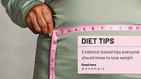 Diet tips blog banner template