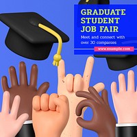 Graduate student job fair Instagram post template