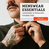Men's wear essentials Instagram post template