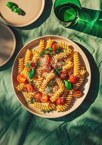 Plate pasta food food presentation.
