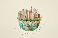 Earth with building architecture cityscape landscape.