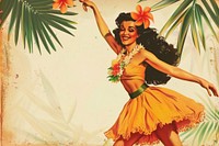 Woman dance hula recreation.