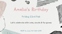 Birthday invitation blog banner template
