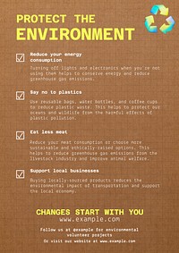 Protect the environment poster template and design