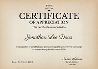 Appreciation certificate template  