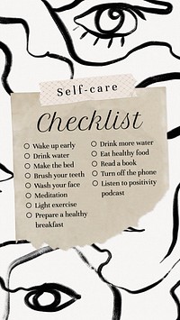 Self-care checklist Instagram story template