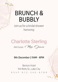 Brunch & bubbly invitation template