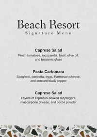 Restaurant menu poster template