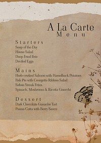 A la carte menu poster template and design