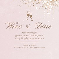 Wine & dine Instagram post template