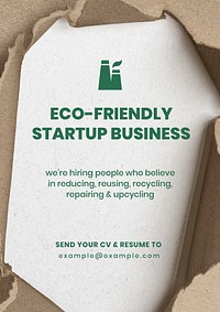 Startup eco-friendly business poster template