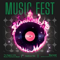Music festival Instagram post template