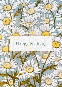 Floral birthday invitation card template, botanical design