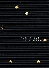 Black birthday invitation card template, gold star design