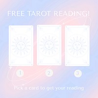 Tarot reading Instagram post template holographic design