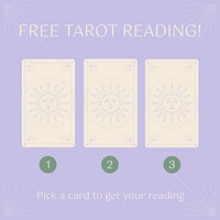 Tarot Instagram post template, purple aesthetic