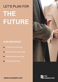 Financial consulting poster template, tax advisor service