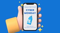 Cyber Monday blog banner template colorful 3D design