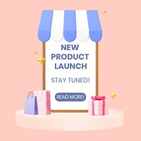 Product launch Facebook ad template colorful 3D design