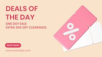 Shopping deal blog banner template colorful 3D design