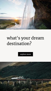 Explore destinations Instagram story template, travel design