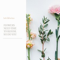 Flower quote Instagram post template, Spring aesthetic