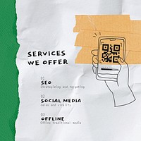 Business services Instagram post template, ripped paper design