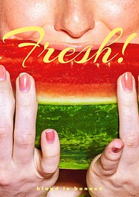 Summer watermelon poster template