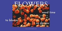 Flowers quote  twitter ad template  