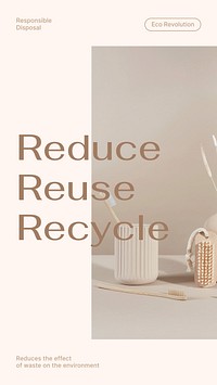 Sustainable business Instagram story template, recycle campaign