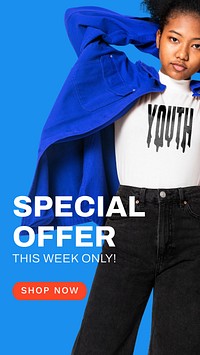 Special offer Instagram story template, shopping ad