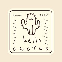 Cactus shop logo template  