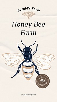 Honey bee farm Facebook story template