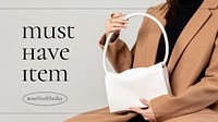 Women's fashion blog banner template brown design