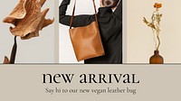 Vegan fashion blog banner template beige design