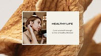 Healthy life blog banner template beige design
