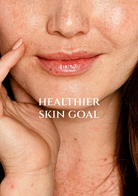 Healthy skin poster template brown design