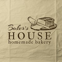 Homemade bakery  vintage food logo template
