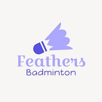 Badminton  logo  sports template 