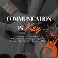 Communication is key Instagram post template