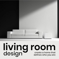 Living room interior Instagram post template
