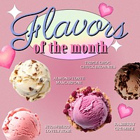 Ice cream flavors Instagram post template