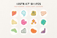 Abstract shapes Instagram story highlight cover template set